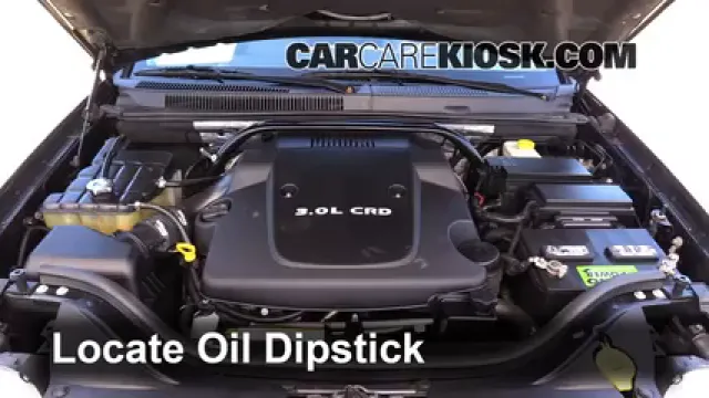 2008 Jeep Grand Cherokee Laredo 3.0L V6 Turbo Diesel Aceite Controlar nivel de aceite